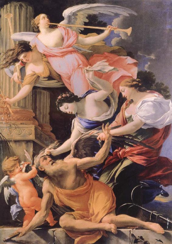 Simon  Vouet Saturn,Conquered by Amor venus and hope Sweden oil painting art